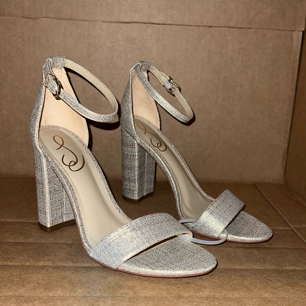 Sam Edelman Yaro Block Heel New Size 8 in a Golden Shimer